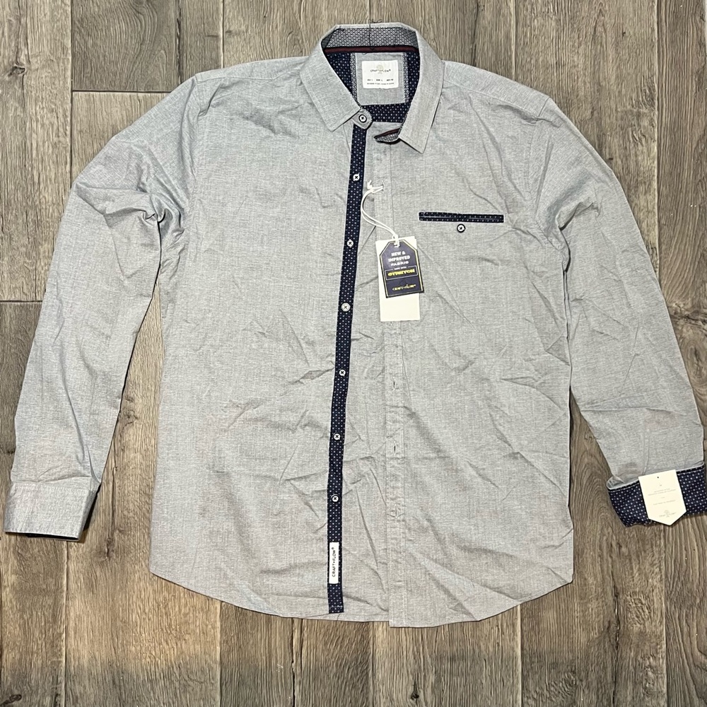 Craft + Flow Men’s L Grey Button up shirt